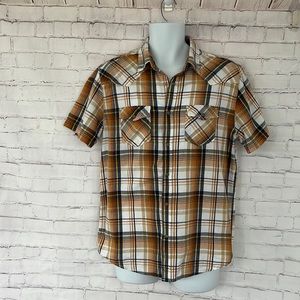 Aeropostal pearl snap button down mens shirt size medium